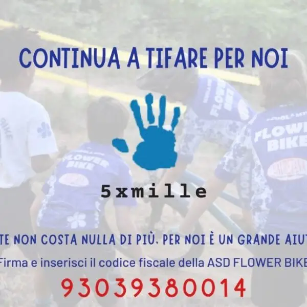 Immagine simbolica del supporto a Flower Bike, scuola MTB e associazione ciclistica, attraverso donazioni.